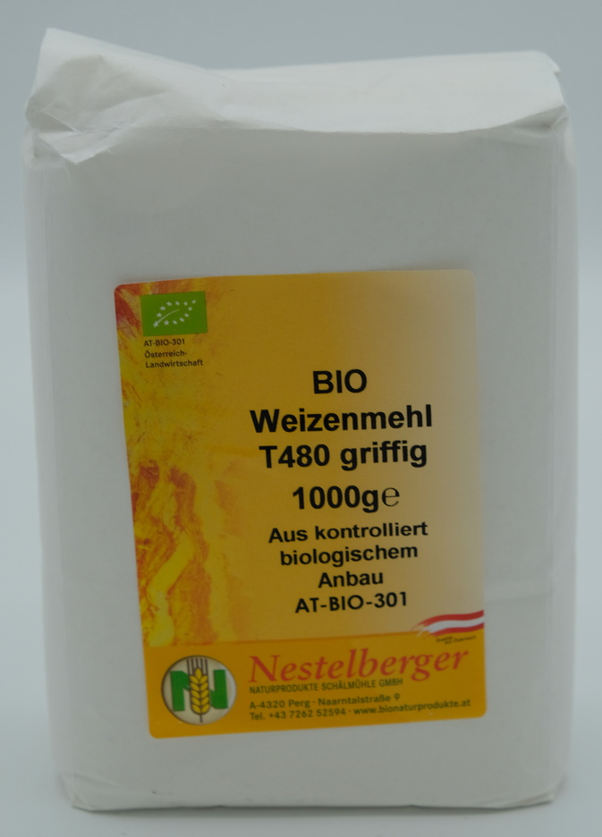 Weizenmehl T480, griffig, 1kg